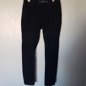Enjean Size 15 Black Moto Skinny Jeans Stretchy Comfy Edgy
